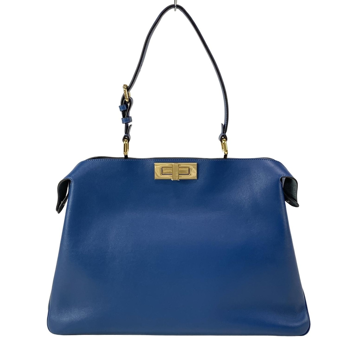 【新着】【中古】FENDI(フェンディ) ピーカブー ソフト ラージ ハンドバッグ ブルー レザー