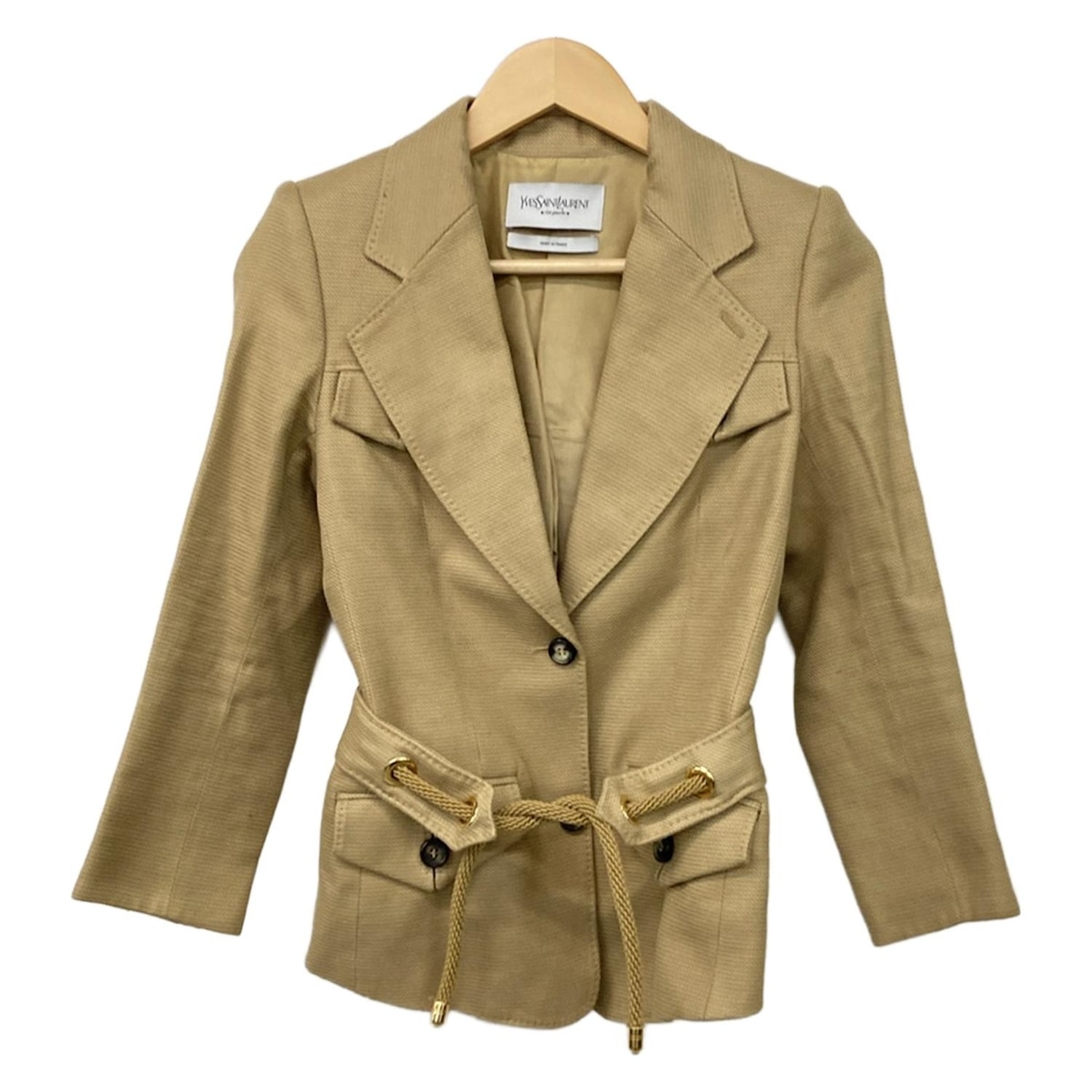 【中古】YvesSaintLaurent rivegauche (YSL)(イヴサンローランリヴゴーシュ) ジャケット テーラードジャケット ベージュ