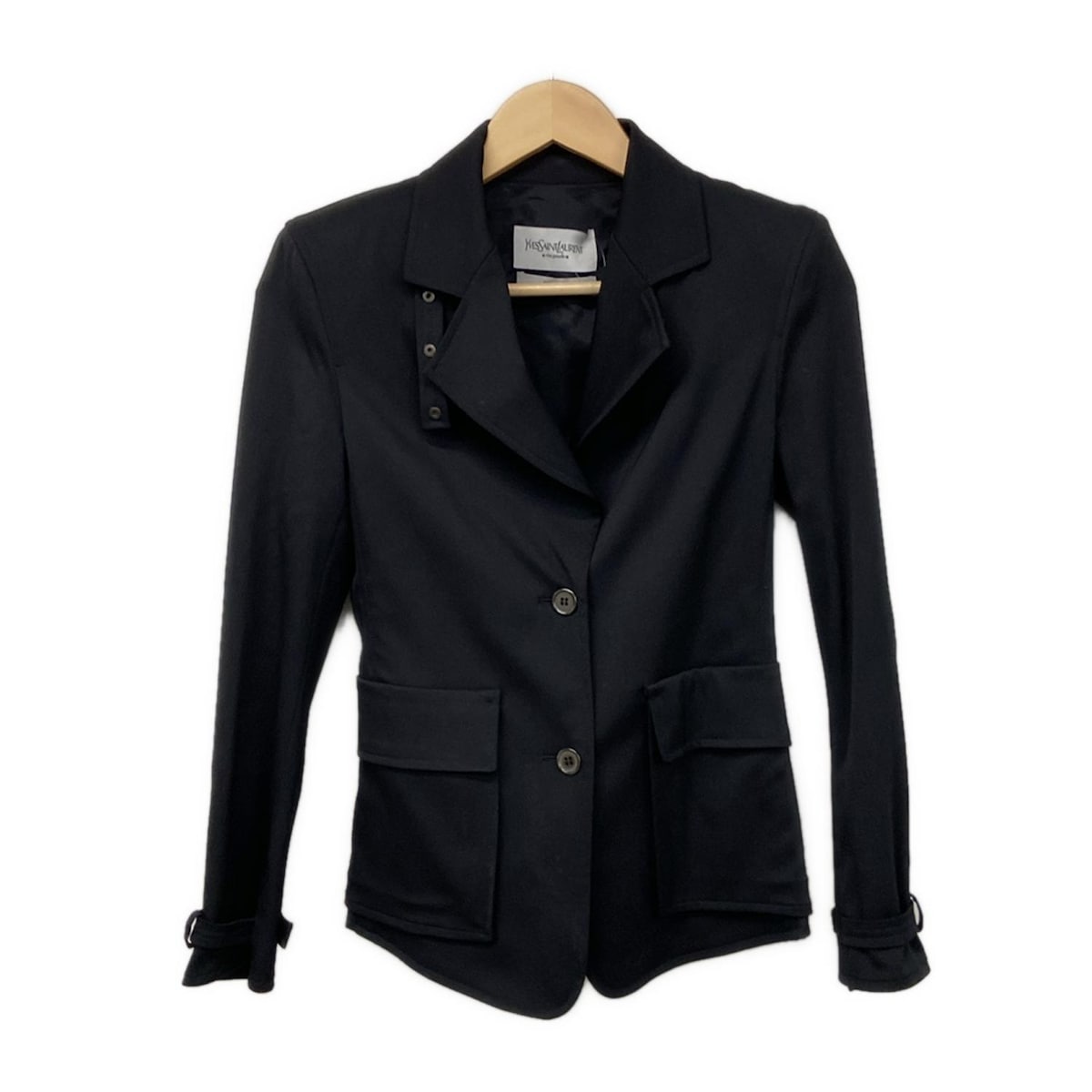 【中古】YvesSaintLaurent rivegauche (YSL)(イヴサンローランリヴゴーシュ) 上衣 黒 レディースファッション-コート・ジャケット