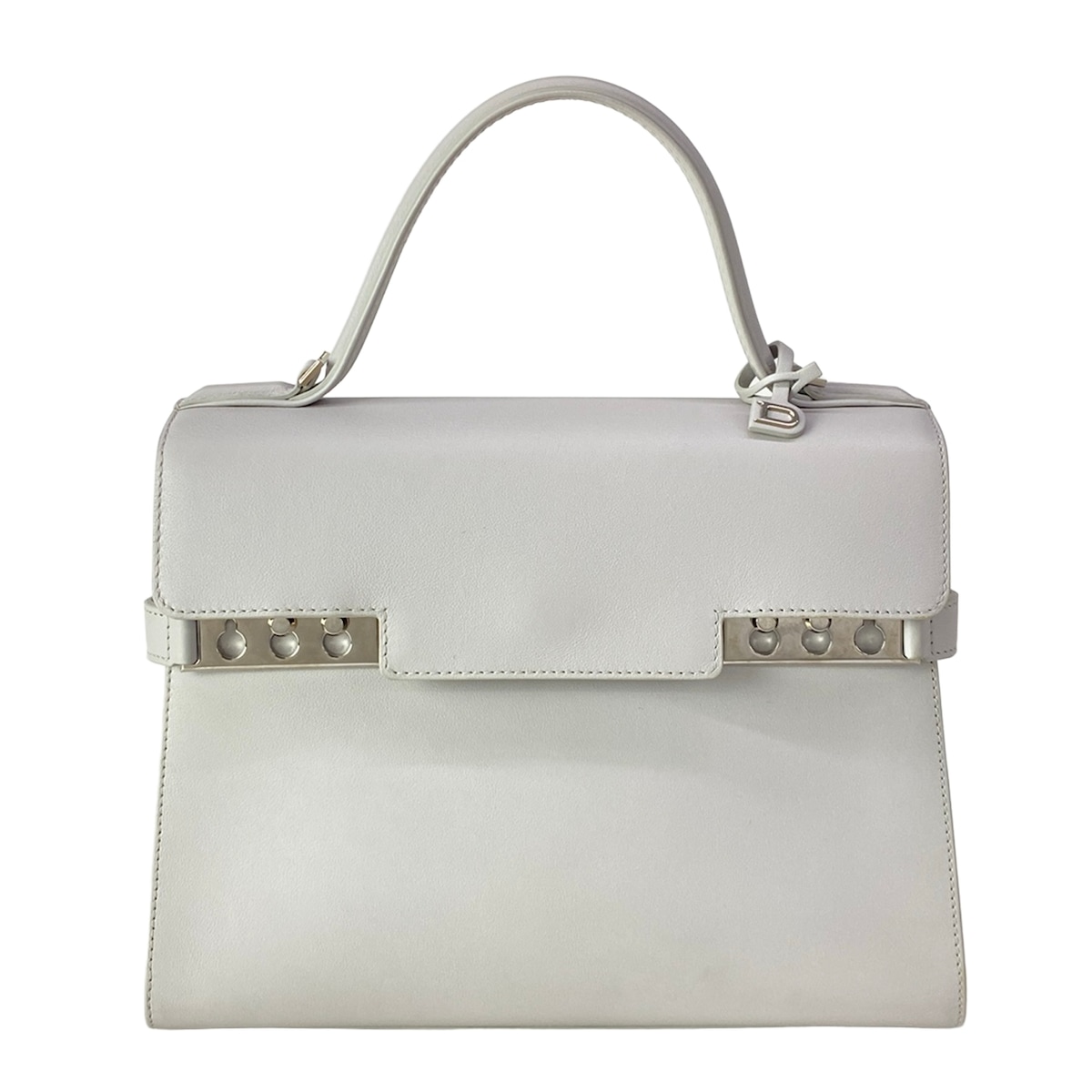 【中古】DELVAUX(デル洋弓) タンペートMM ハンドバック 薄墨色 なめし革