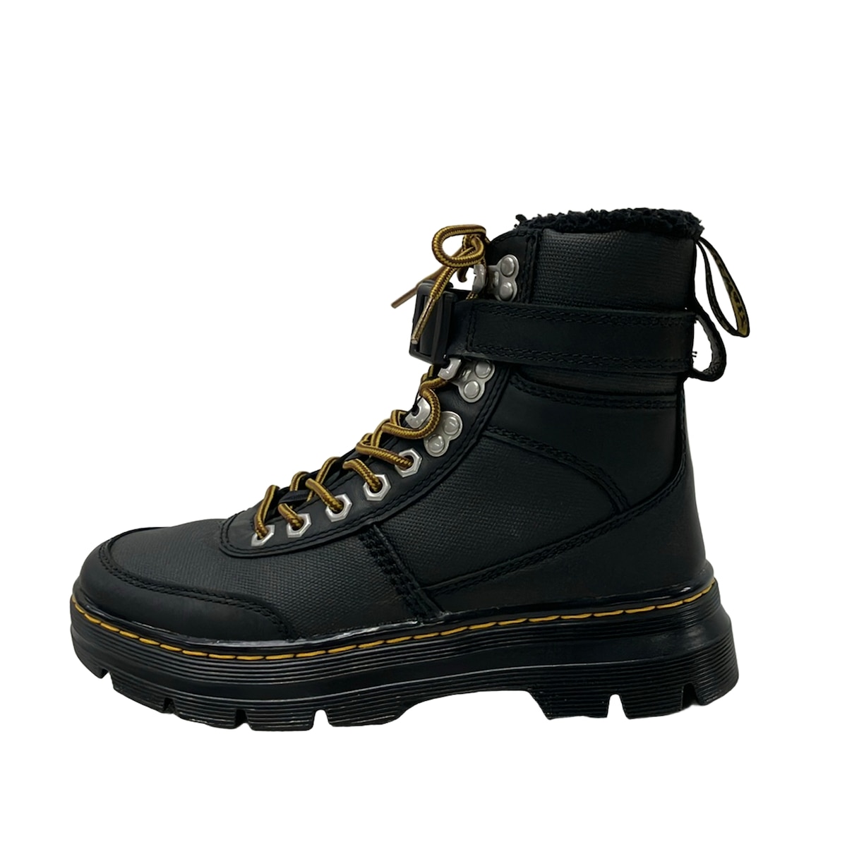 【中古】Dr.Martens(お医者さんマーチン) COMBS TECH FL ブーツ スピード競技繰り上げる/インソール取りはらい可 黒 なめし革
