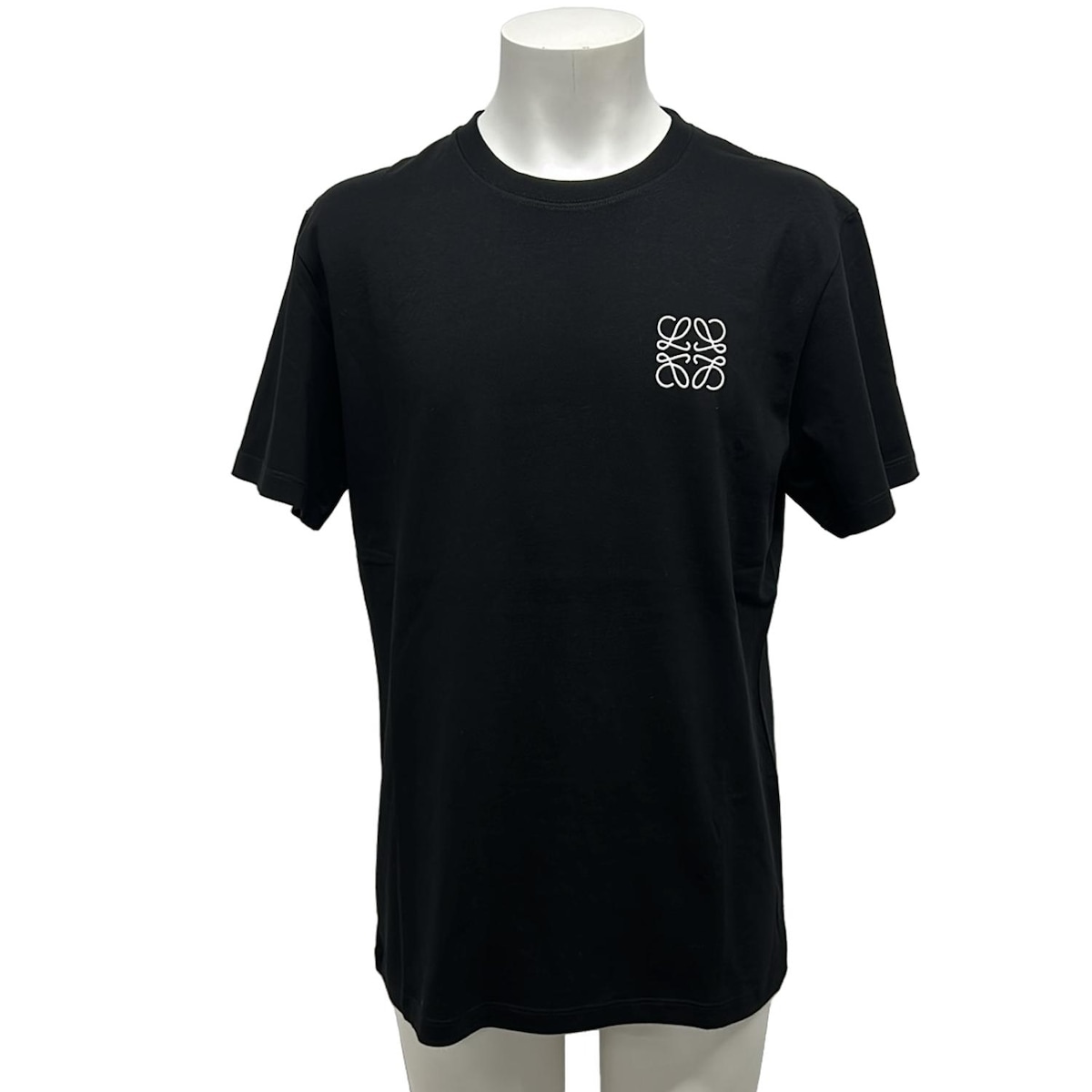 【中古】LOEWE(ロエベ) 半袖Tシャツ クルーネック/アナグラム 黒 コットン
