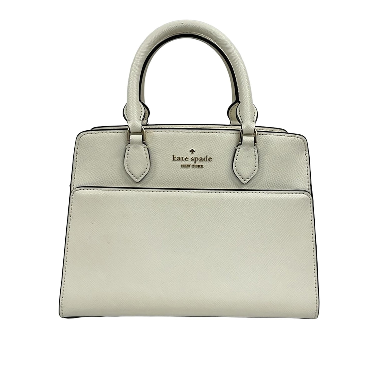 【中古】Kate spade(ケイトスペード) マディソン スモール サッチェル ハンドバッグ 白 レザー