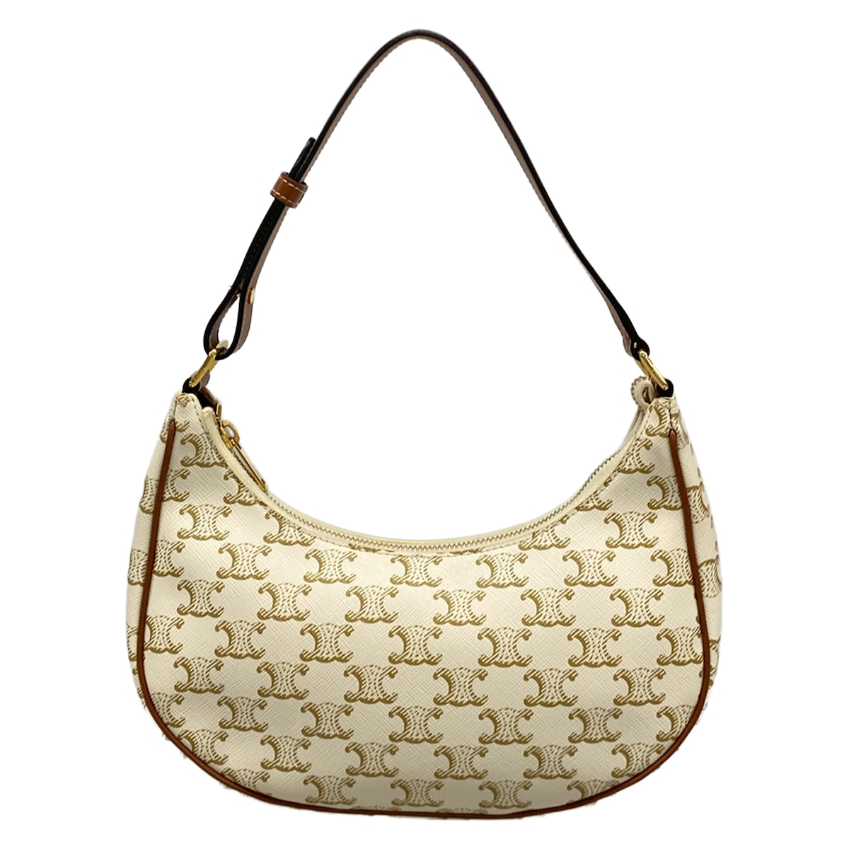 【中古】CELINE(セリーヌ) アヴァバッグ ショルダーバッグ 象牙色×点火装置赤銅色