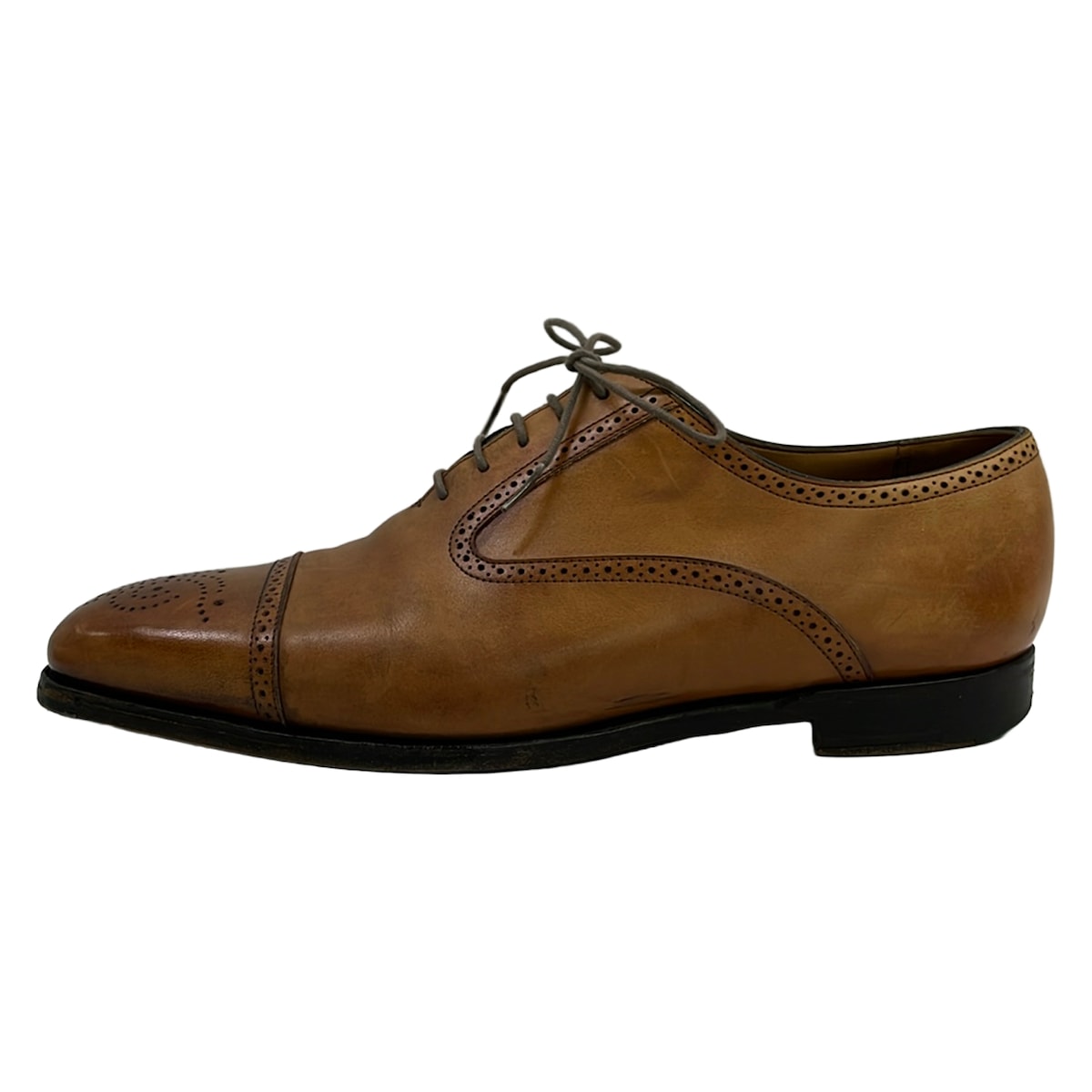【中古】EDWARDGREEN(エドワード緑であること) シューズ パンチング 赤銅色 なめし革