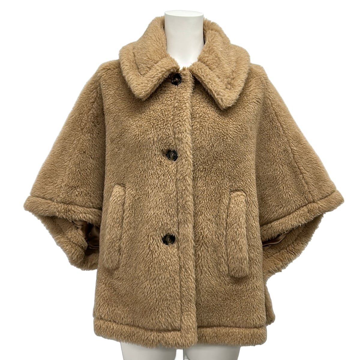 【中古】Max Mara(マックスマーラ) テディベア ケープ/TENEBRE4 ポンチョ 冬物 赤銅色 アルパカ