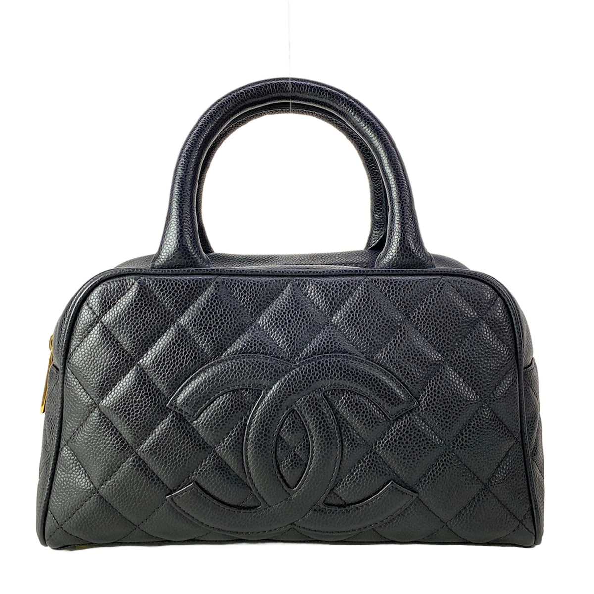 【新着】【中古】CHANEL(シャネル) マトラッセ ハンドバック ミニ豆の町/ゴールド金具 黒