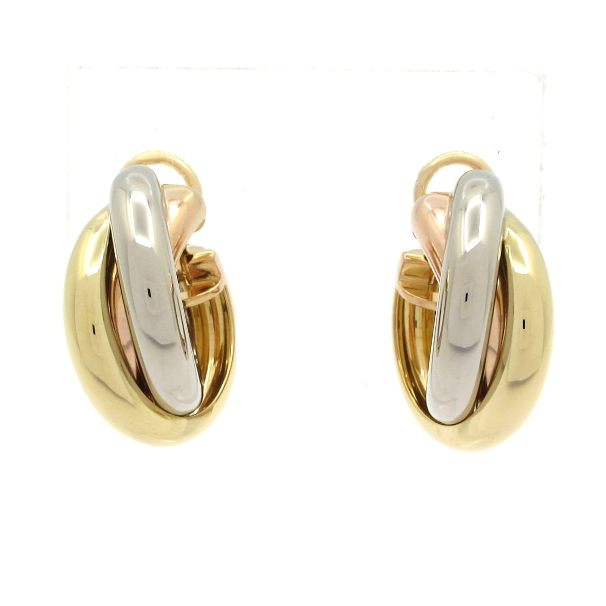 【新着】【中古】Cartier(カルティエ) トリニティ ピアス クリップタイプ/フープピアス K18スリーカラー