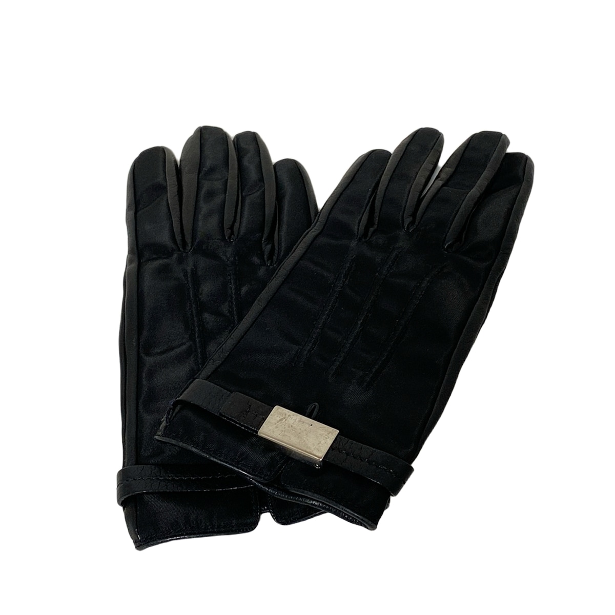 国内正規品　PRADA レザーグローブ　手袋　ブラック　7ハーフ 楽天市場】PRADA プラダ ナイロン ナッパレザーグローブ 手袋