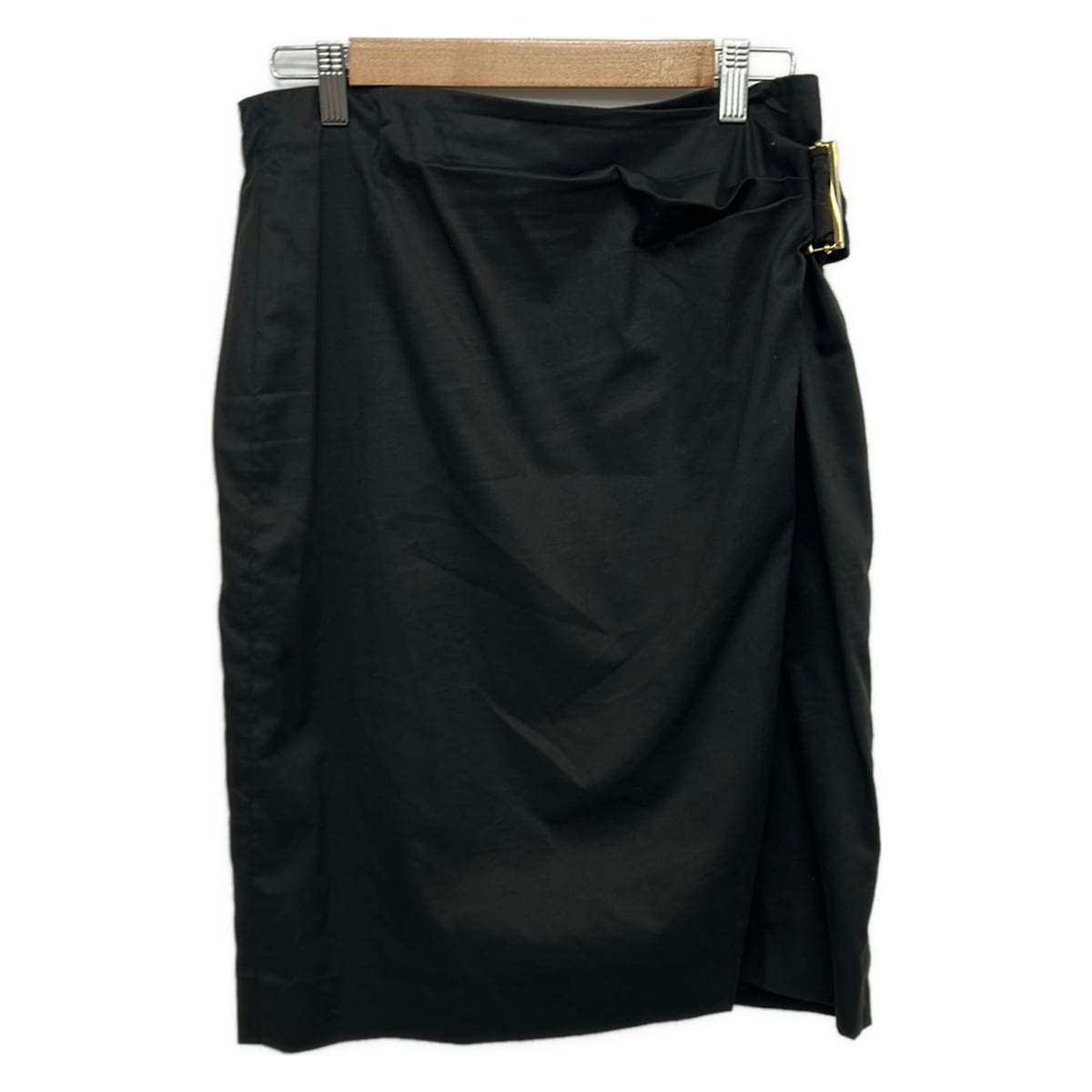 【中古】YvesSaintLaurent rivegauche (YSL)(イヴサンローランリヴゴーシュ) 巻きスコート ひざ丈 黒