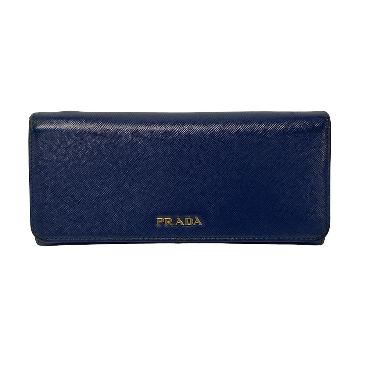 【中古】PRADA(プラダ) 長財布 ブルー×ライトブルー レザー