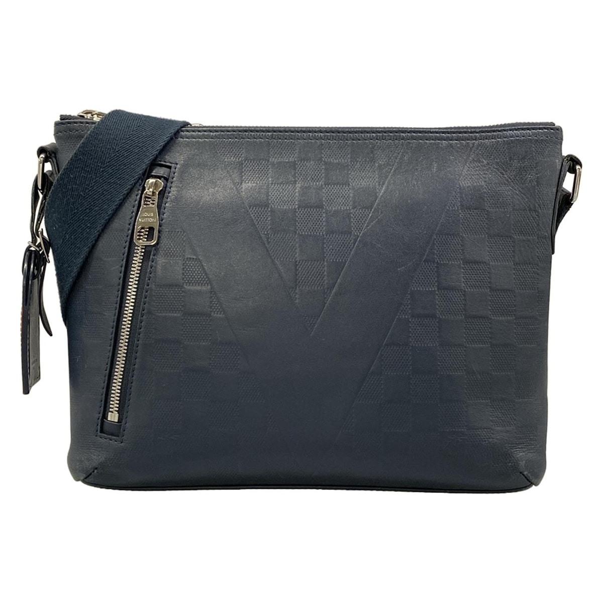 【中古】LOUIS VUITTON(ルイヴィトン) ミックPM ショルダーバッグ ダークネイビー レザー、牛革