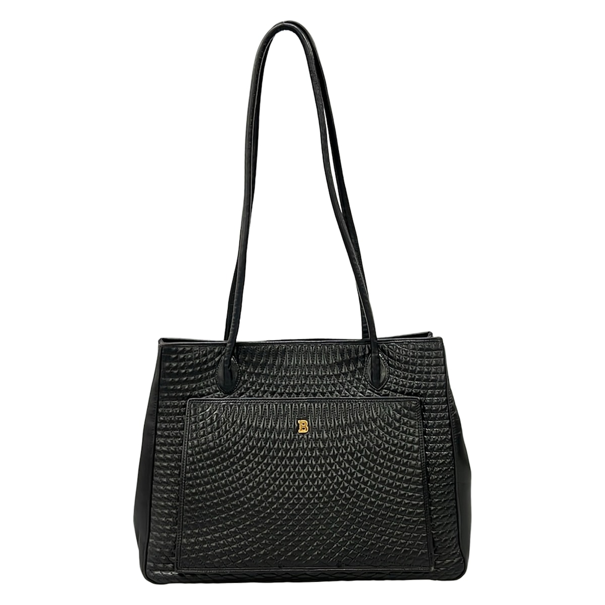 【中古】BALLY(バリー) トートバッグ キルティング 黒 なめし革 バッグ-トートバッグ