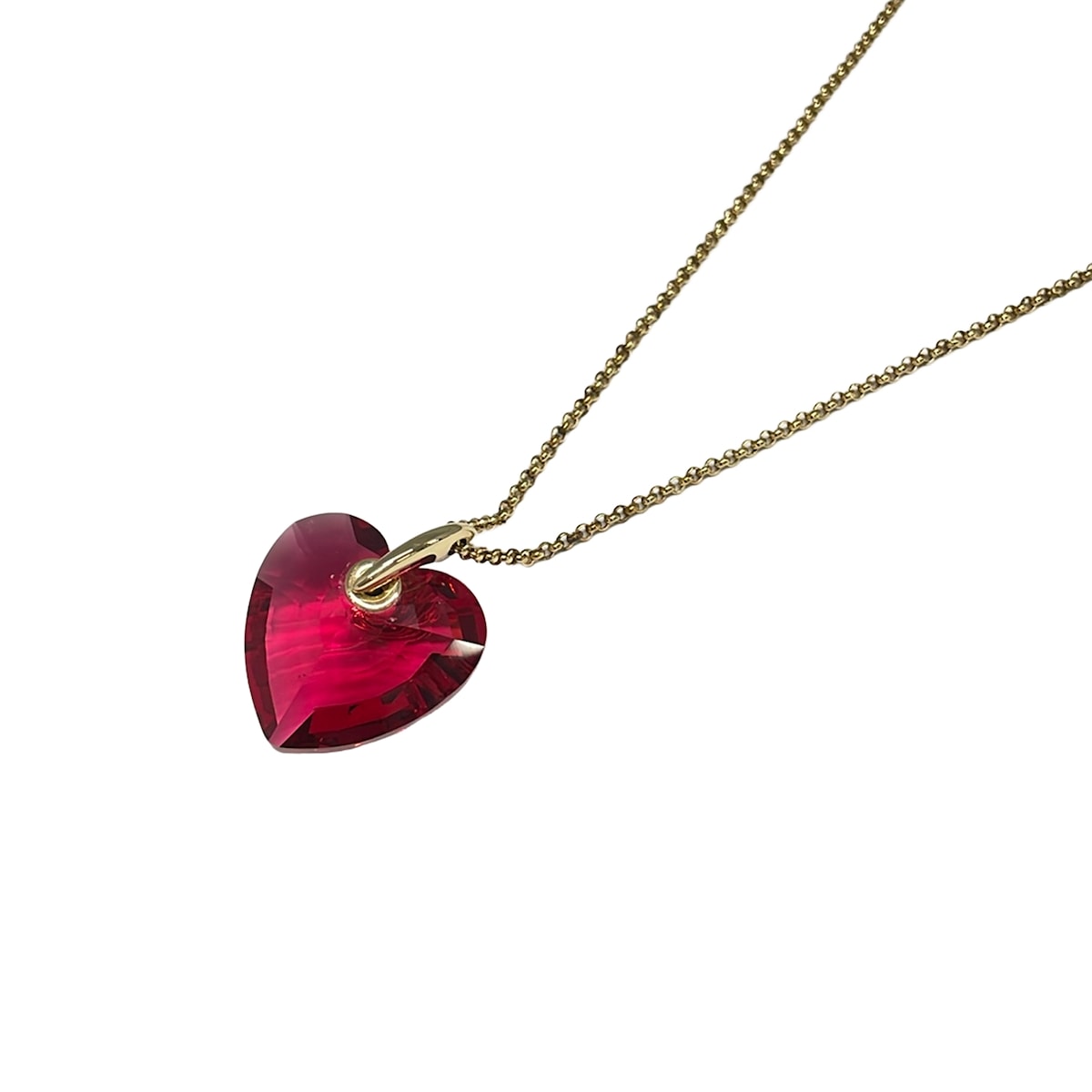 【新着】【中古】SWAROVSKI(スワロフスキー) ネックレス ハート ゴールド&times;レッド｜ブランディア　店
