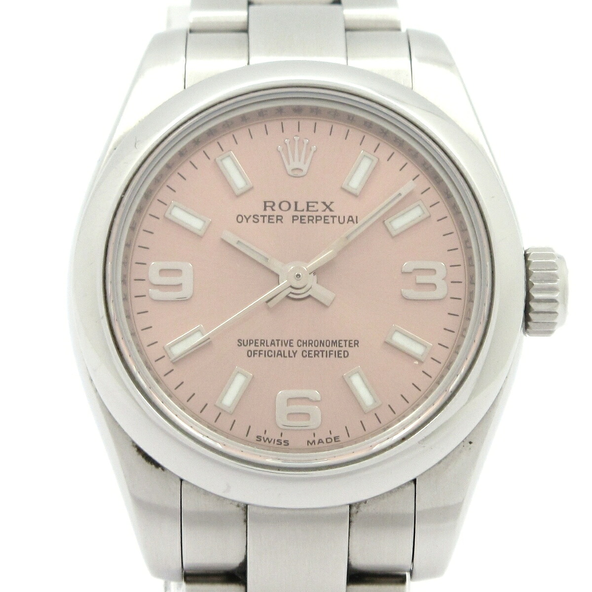 【新着】【中古】ROLEX(ロレックス) オイスターパーペチュアル 腕時計 SS/ランダムルーレット文字盤/11コマ+余り1コマ ピンク｜ブランディア　店