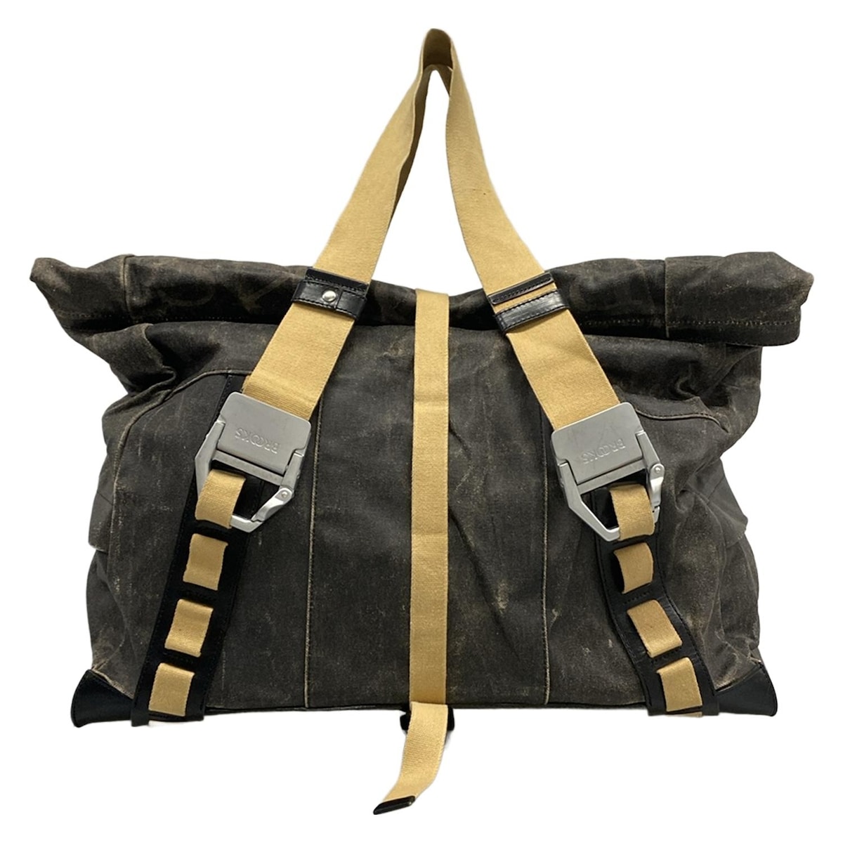 【中古】BROOKS(ブルックス) HAMPSTEAD HOLDALL ボストンバッグ グレー×ベージュ コットン 22,280円