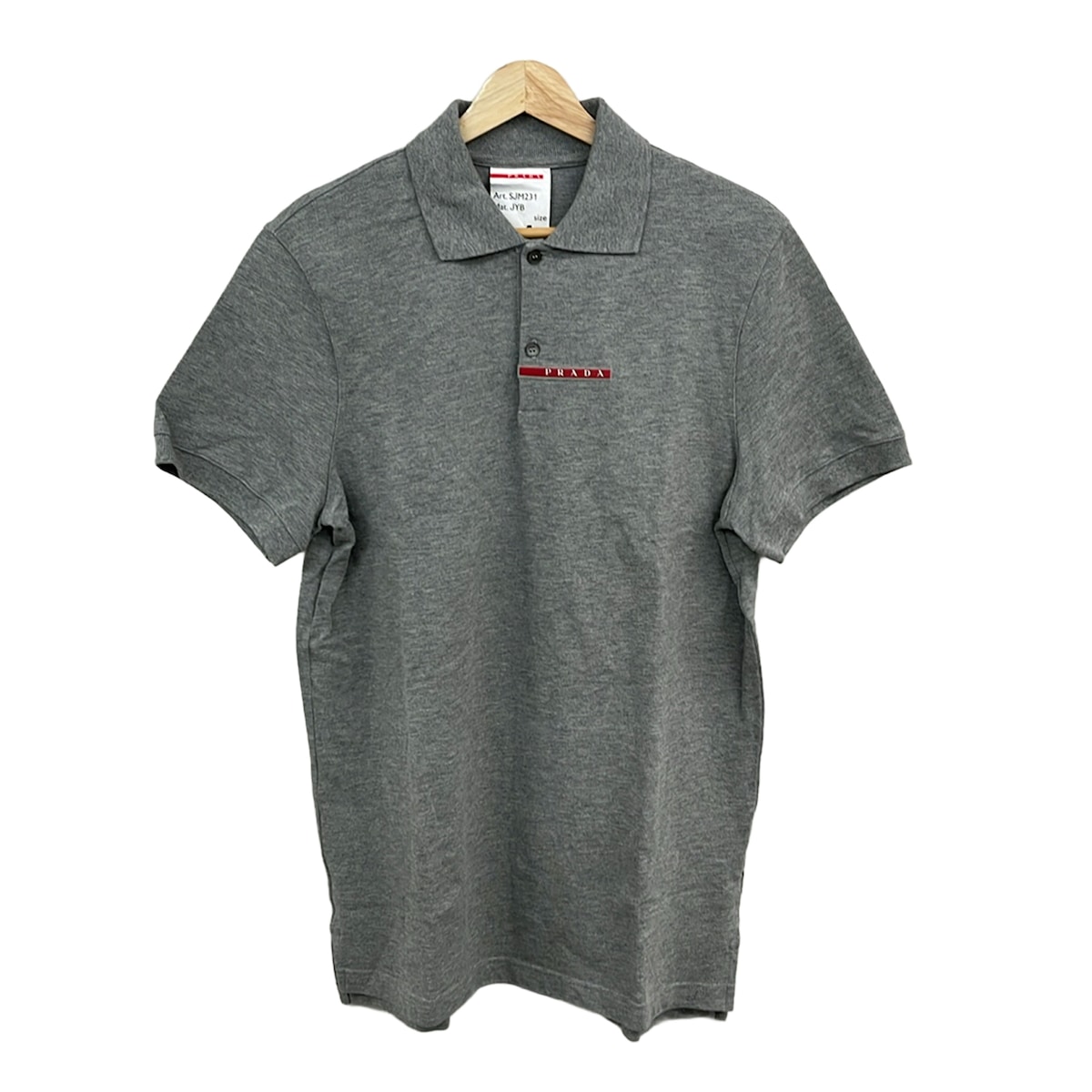 【中古】PRADA SPORT(プラダスポーツ) 半袖ポロシャツ 半袖/夏 グレー
