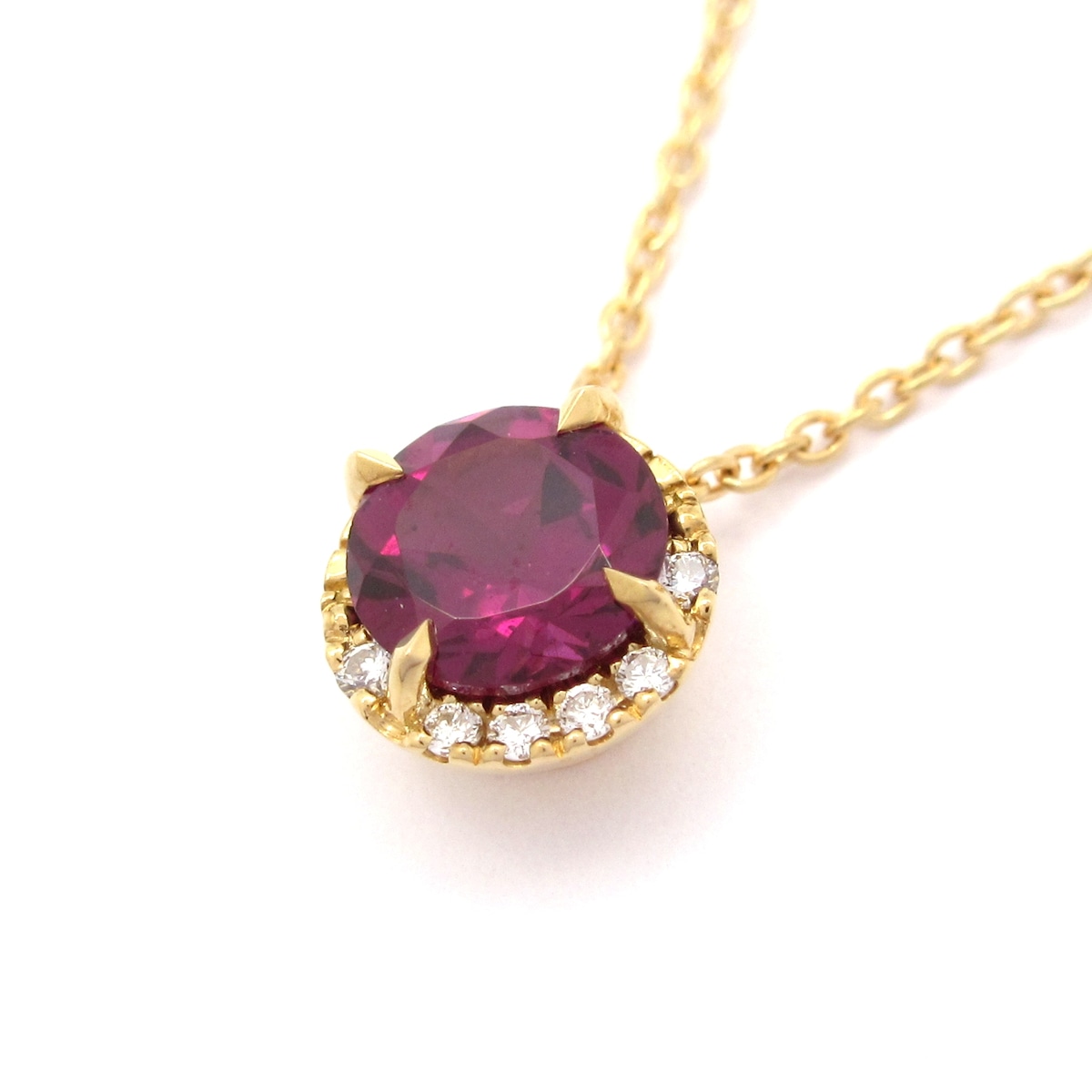 【中古】STAR JEWELRY(スタージュエリー) POWER ON THE MOON/パワーオンザムーン ネックレス メレダイヤ0.02ct K18YG×ダイヤモンド×グレープガーネット 30,558円