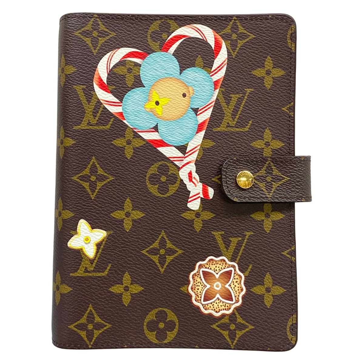 【中古】LOUIS VUITTON(ルイヴィトン) アジェンダカバーMM 手帳 モノグラム/キャンディレッド レザー、牛革｜ブランディア　店