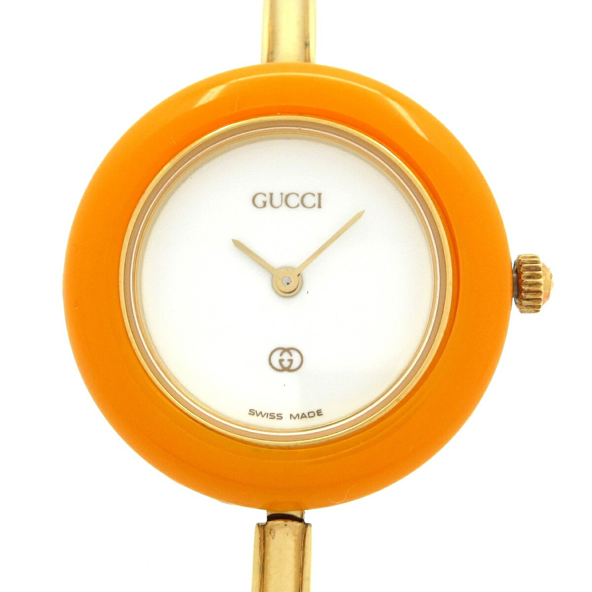 【中古】GUCCI(グッチ) ベゼルウォッチ ウォッチ 白