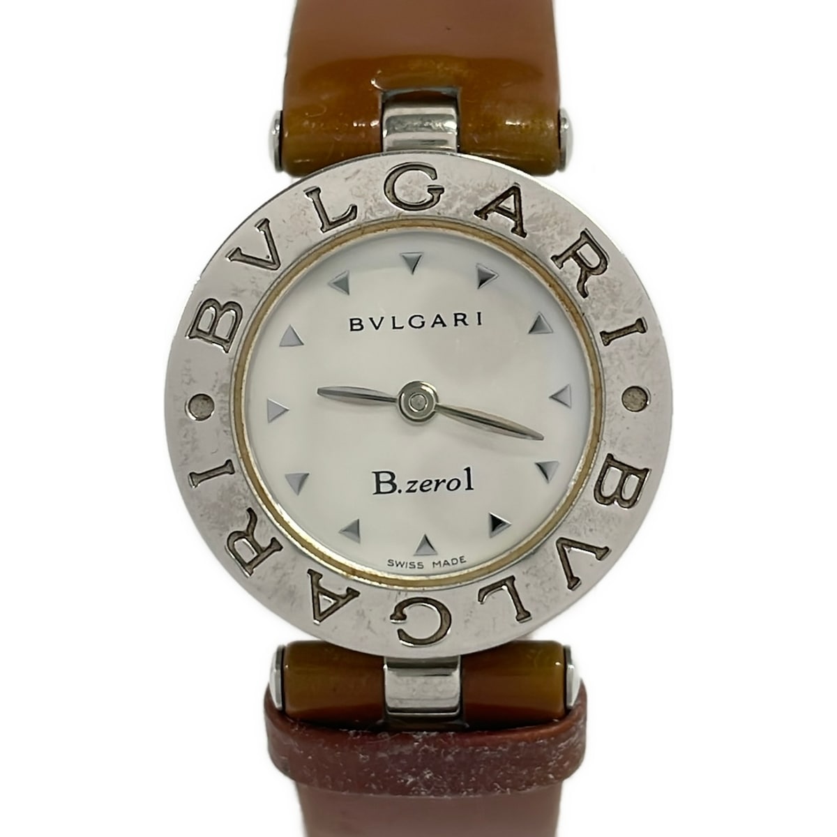 【中古】BVLGARI(ブルガリ) B-zero1 ウォッチ 革胴締め/外殻文字記号盤 外殻白いこと