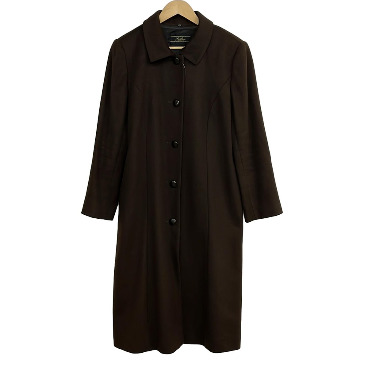 【中古】Leilian(レリアン) コート 長袖/カシミヤ/冬 ダークブラウン