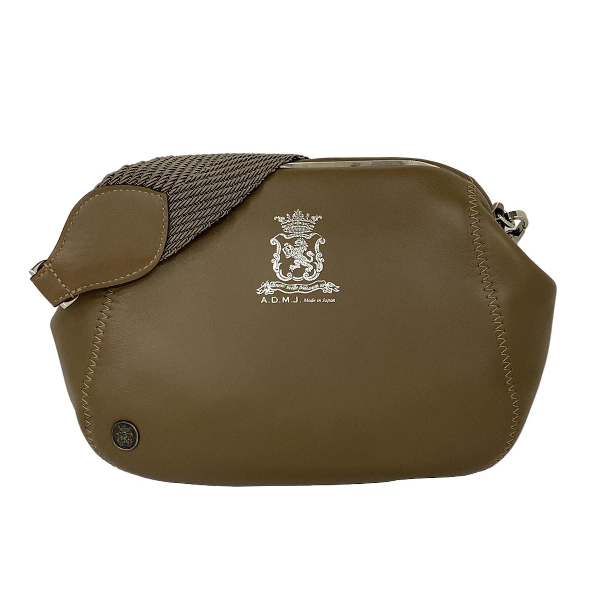 【中古】AccessoiresDeMademoiselle(ADMJ)(アクセソワ・ドゥ・マドモワゼル) ショルダーバッグ がま口 サハラ（ブラウン） レザー