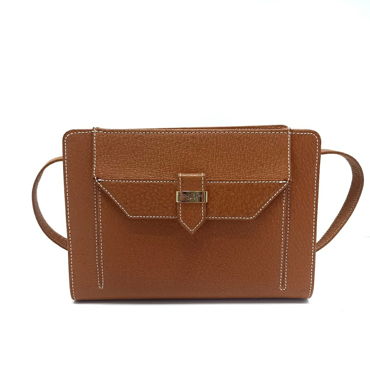 値下げ　courreges クレージュ 筒型 レザー　ショルダーバッグ 本革 sh696.jpg