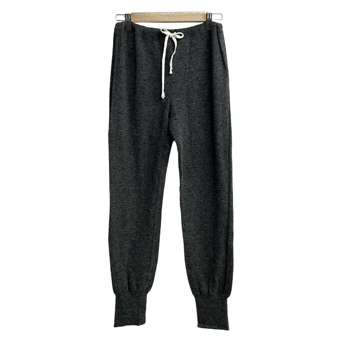 【中古】tricot COMMEdesGARCONS(トリココムデギャルソン) パンツ フルレングス/ニット/ドット柄/ウエストゴム ダークグレー×黒