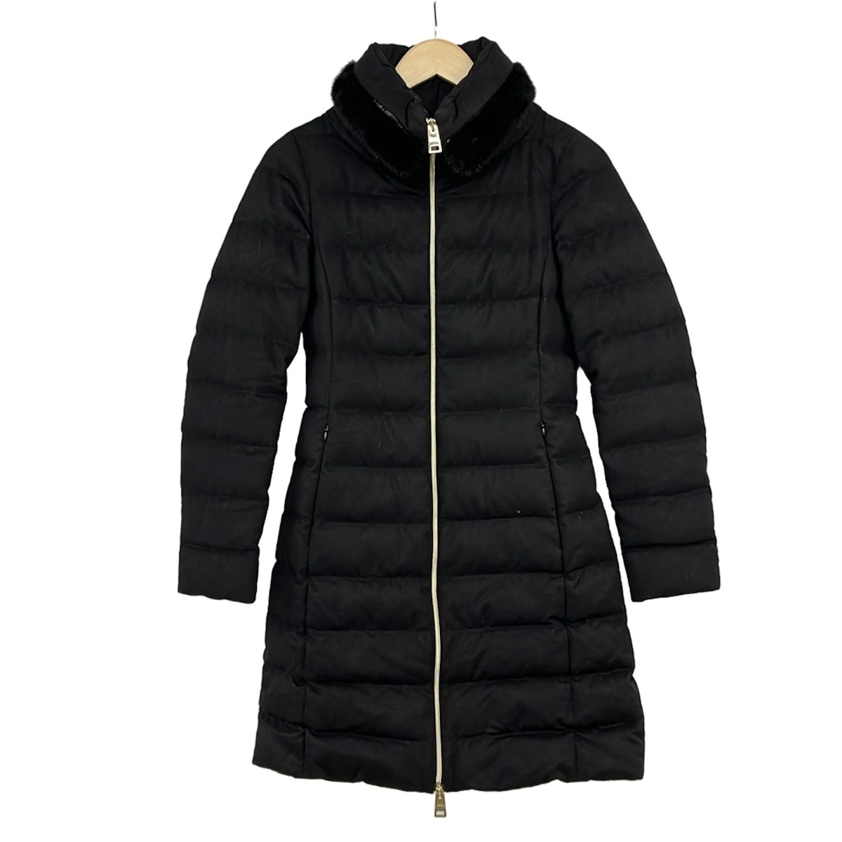 【中古】HERNO(ヘルノ) ダウンコート 長袖/冬/PIACENZA CLIMA/ミンクファー着脱可 黒