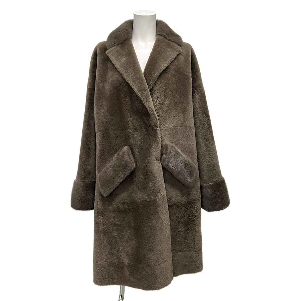 【中古】BLANCHA(ブランカ) コート 長袖/冬物/ムートン/sagafurs ブラウン ムートン