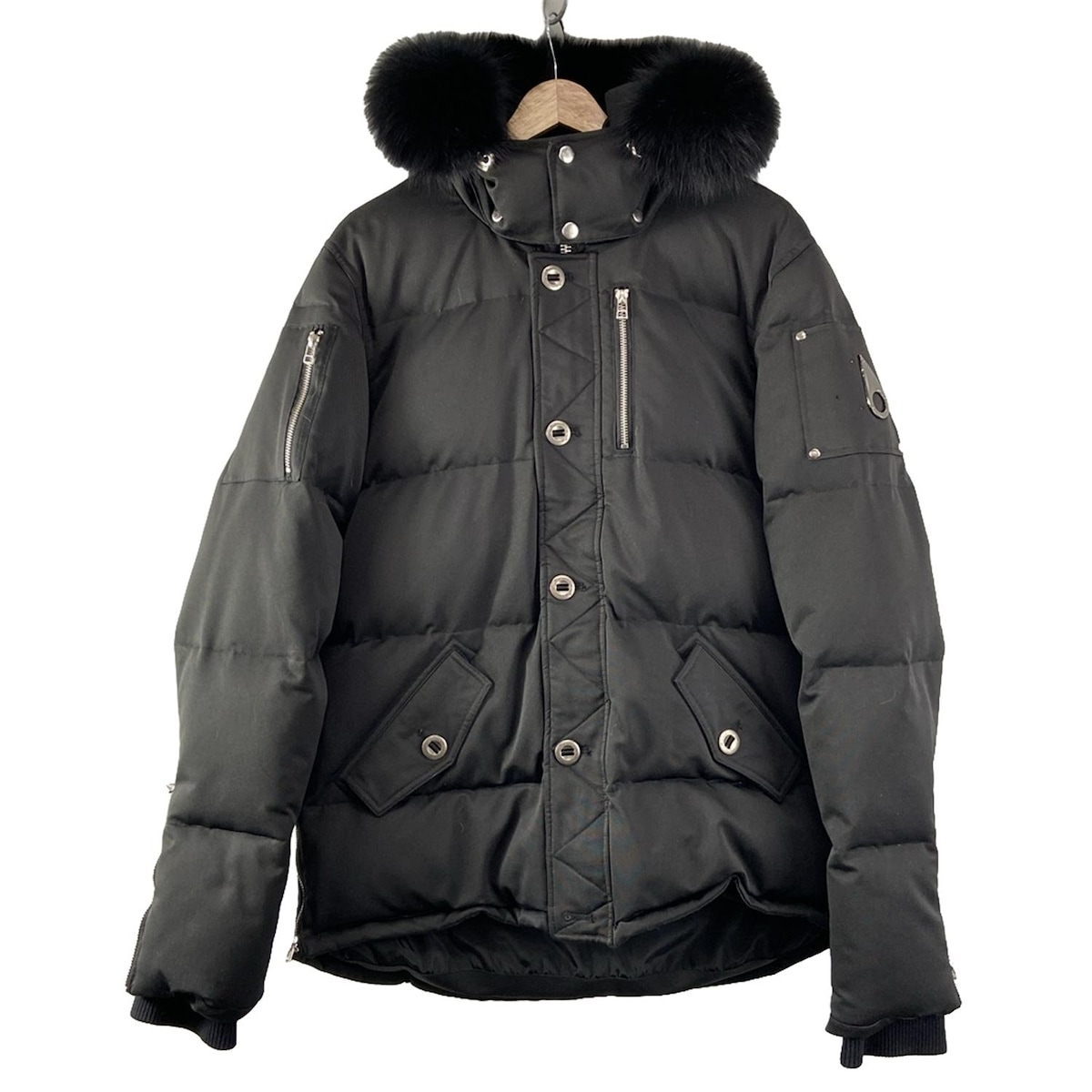 良品★ムースナックルズ・アイコンプレート ファー付 ダウンコート(S) ☆ラグジュアリー感溢れる☆MOOSE KNUCKLES 偽物 ダウンベスト