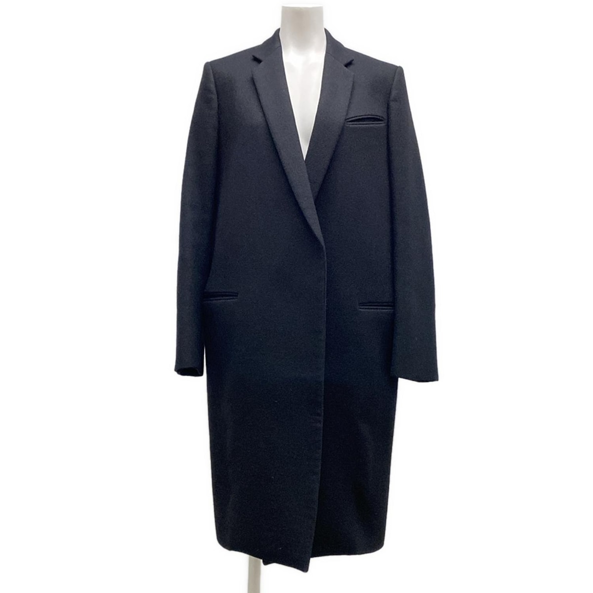 国内正規品☆CELINE/セリーヌ FINITION MAIN カシミヤ混 縮絨ウール スカート ネイビー 36 フランス製 美品フランス製CELINE セリーヌ FINITION MAIN ダブルフェイス