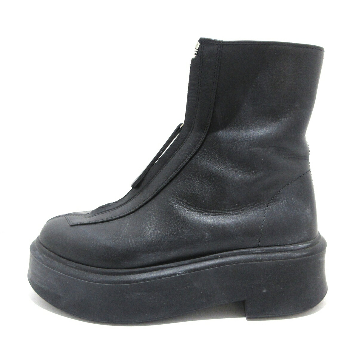 国内店舗完売★THE ROW ザ・ロウ Nobilis TR レザー製 ブーツ Zipped Boot I レザー ブラック – The Row