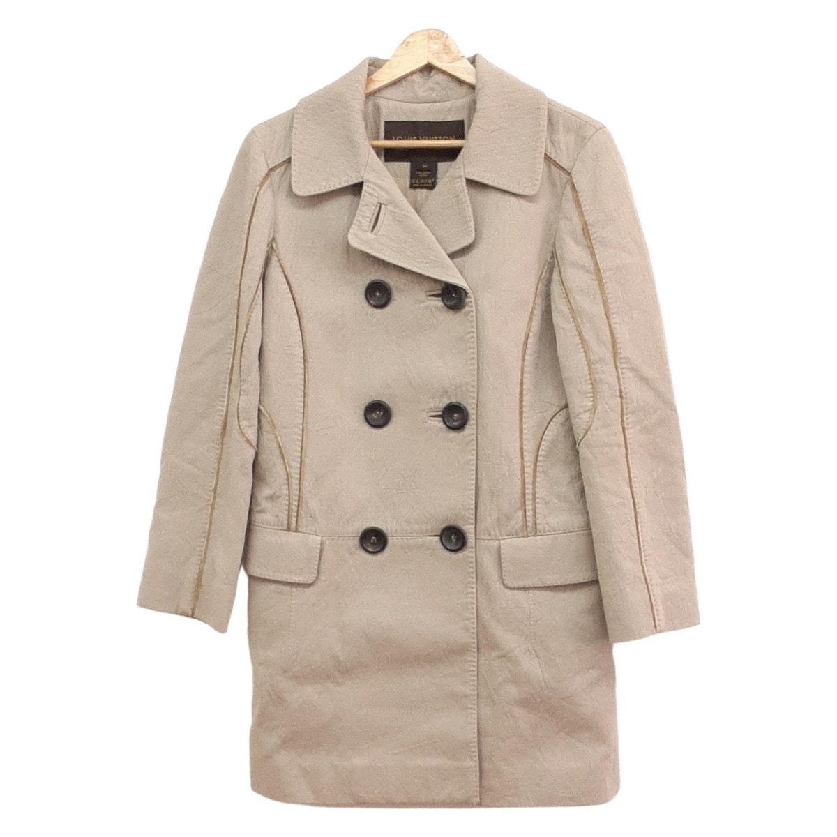【中古】LOUIS VUITTON(ルイヴィトン) コート 長袖/コットン/春/秋 ベージュ×ライトブラウン