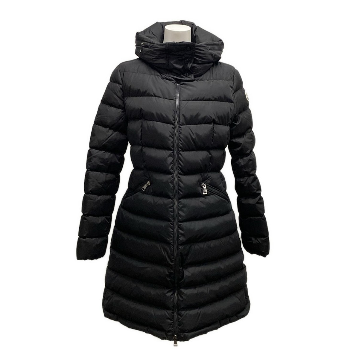 美品　MONCLER フラメッテ 黒 ブラック Flammette ロングダウンジャケット : ロングダウン