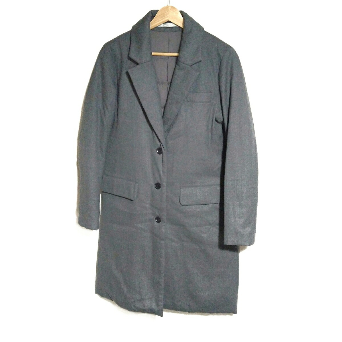 美品✨【セオリーリュクス】ダウン、フェザーライナー /ロングコート　グレー セオリーリュクス】ダウン フェザーライナー ウール ロングコート グレー