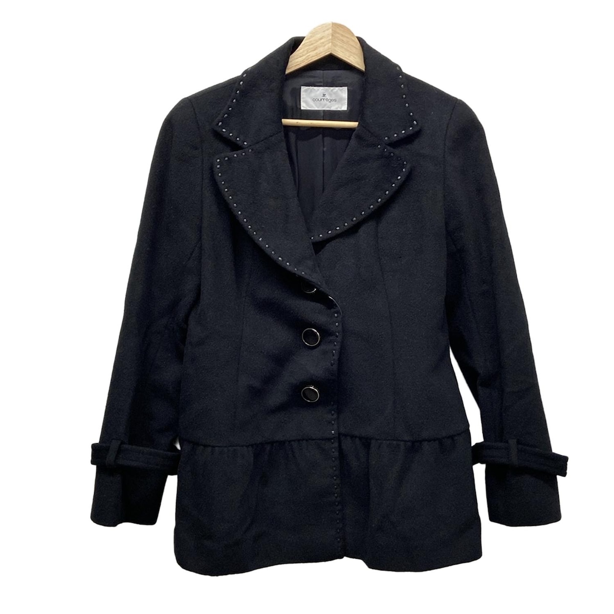 美品 courreges クレージュ チェック柄ジャケット Y2K 38 春ジャケットレディース グレンチェック柄 テーラードジャケット