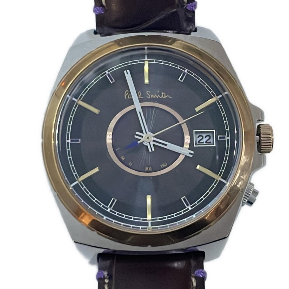 【美品】Paul Smith ポール スミス クローズドアイズ 文字盤ネイビー Closed Eyes Pair メンズウォッチ（ネイビー） ｜ポール・スミス