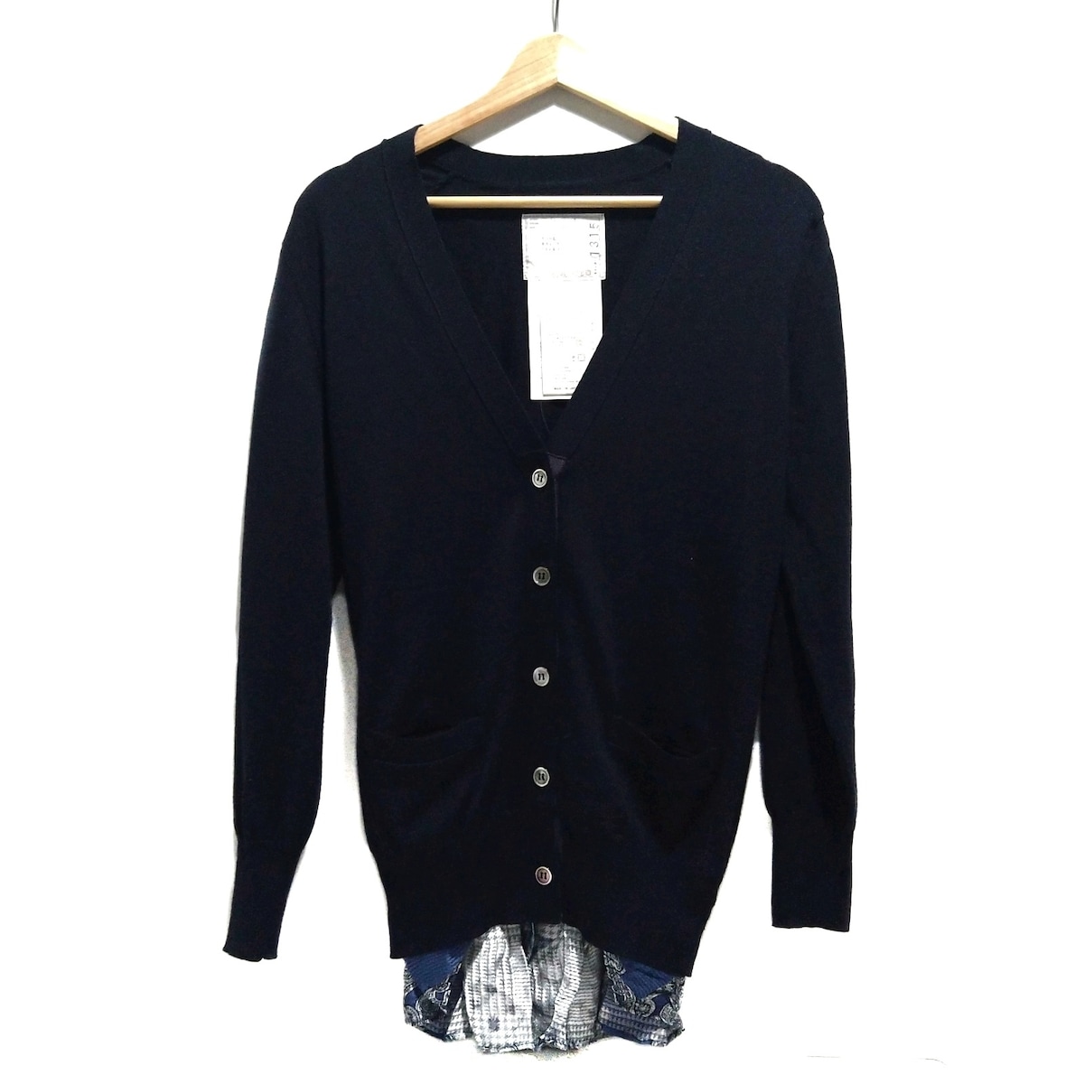 楽天市場】【中古】 Sacai サカイ 23AW Nylon Twill Mix Knit Cardigan