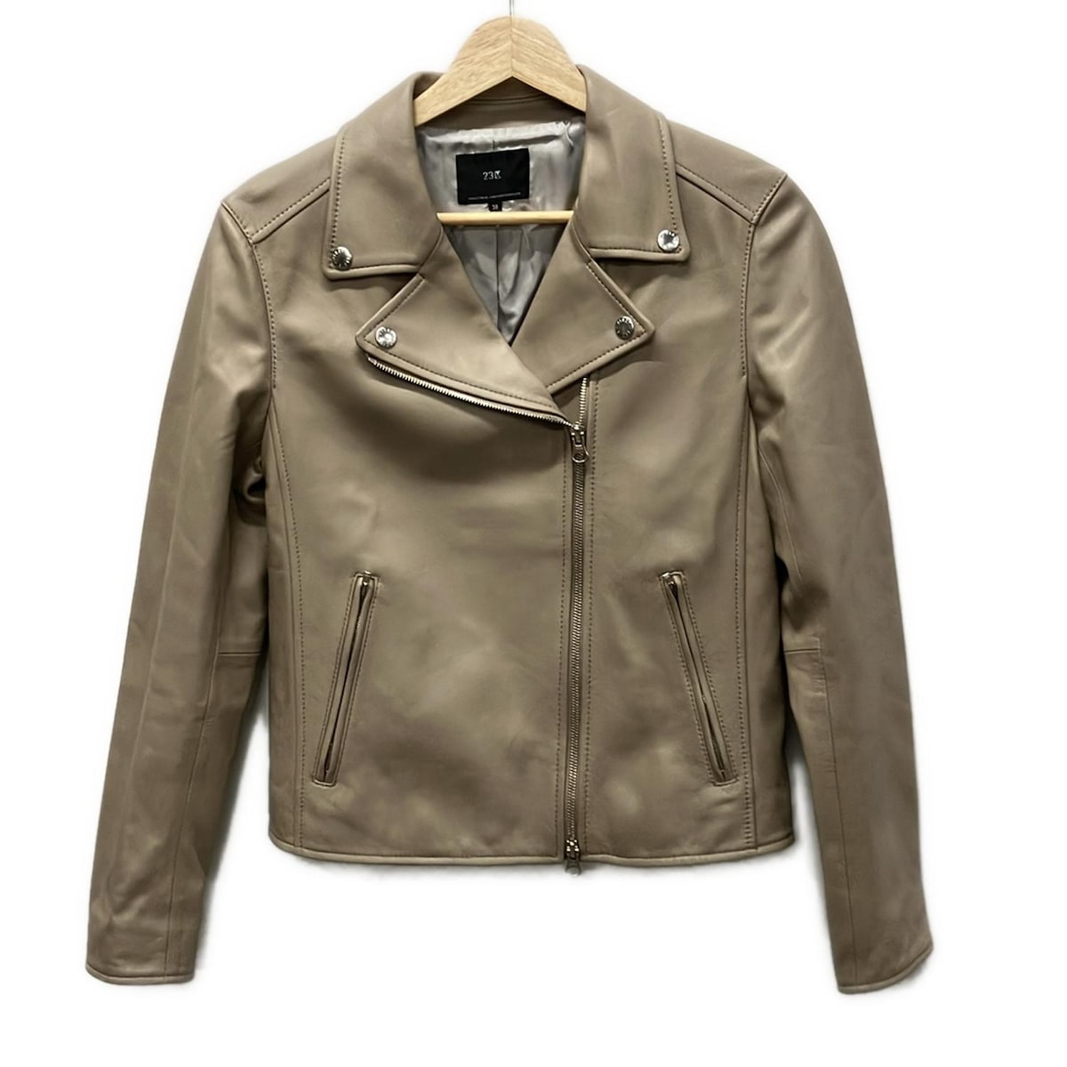 23区 - 美品 21AW 23区 ニジュウサンク ラムレザー ダブルライダースジャケット 36 ブラック レディース 古着 中古 USED 23区 - 美品 21AW 23区 ニジュウサンク ラムレザー ダブル