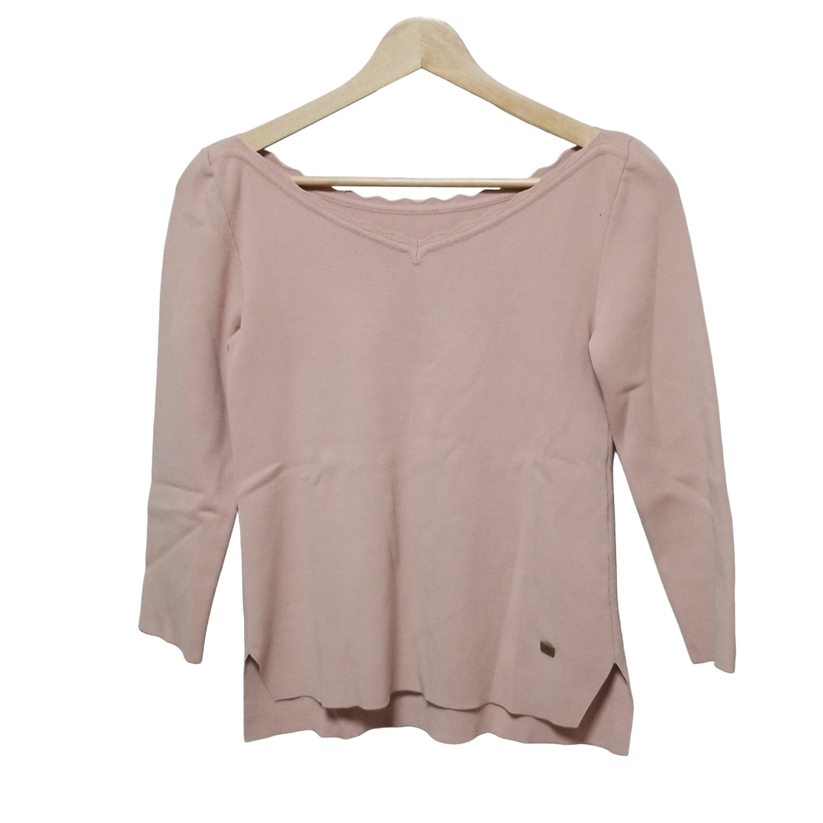 美品☆FOXEY NEW YORK☆シルク混 アンサンブル ピンクベージュ 38 フォクシー ダブルジップ ニットジャケット ピンクベージュ 38
