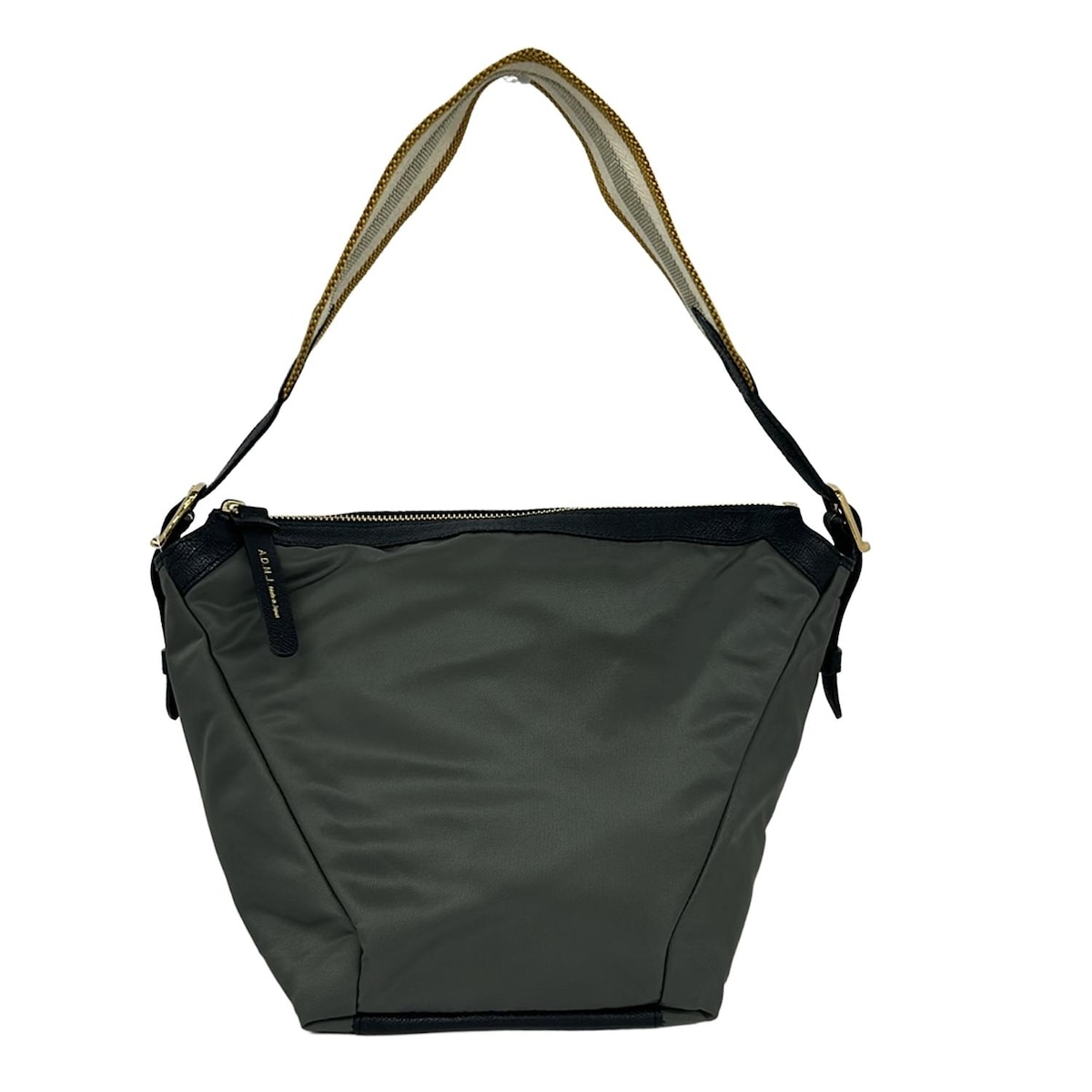 【中古】AccessoiresDeMademoiselle(ADMJ)(アクセソワ・ドゥ・マドモワゼル) ショルダーバッグ アッシュグレー×ダークネイビー レザー