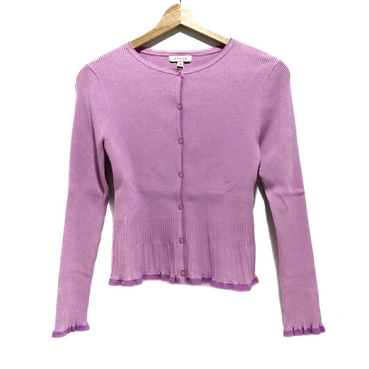 トッカ ピンクカラー シルクリブ カーディガン ✨新品 TOCCA トッカ シルクリブカーディガン ピンク XS 洗える