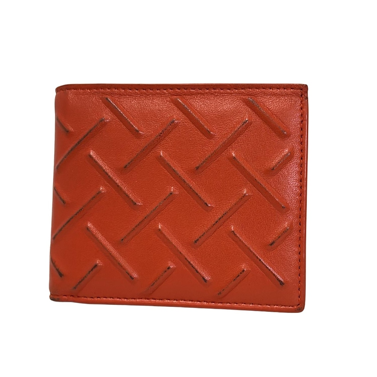 【中古】 BOTTEGA VENETA レザー 二つ折り財布 BOTTEGA VENETA ボッテガヴェネタ 二つ折り財布 カーフレザー