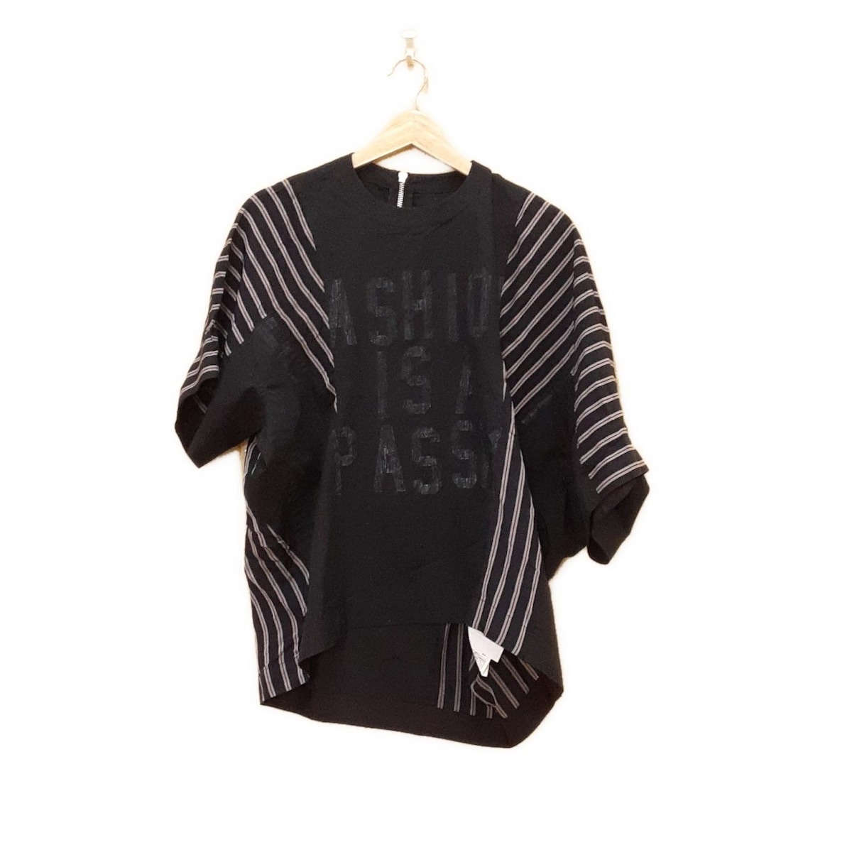 sacai バックデザイン　カットソー 楽天市場】【中古】sacai バックシアー切替チェック柄カットソー