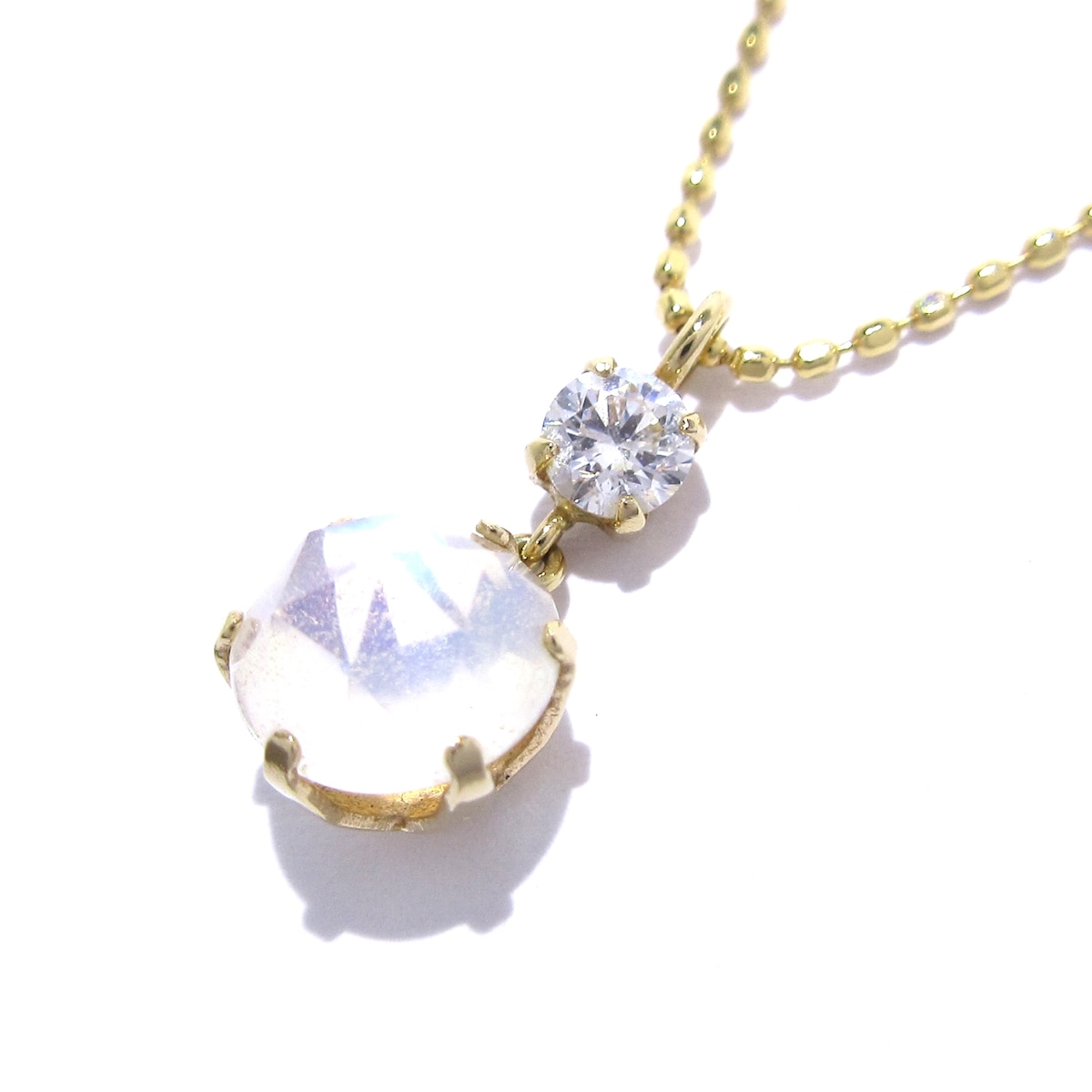 【美品】＊組曲 KUMIKYOKU＊ジュエリー ダイヤネックレス 10KPG 組曲 K10PG ネックレス ダイヤ 0.11 総重量約1.8g 約