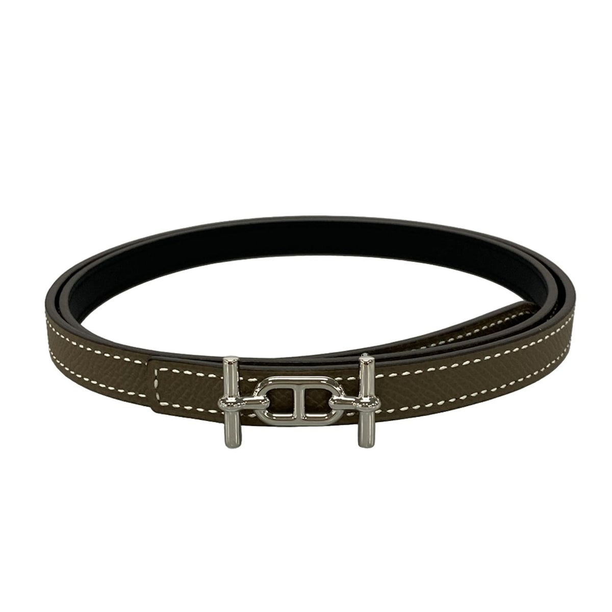 シェーヌダンクル リバーシブルベルト マイヨンH 黒シルバー金具 楽天市場】HERMES エルメス シェーヌダンクル リバーシブル