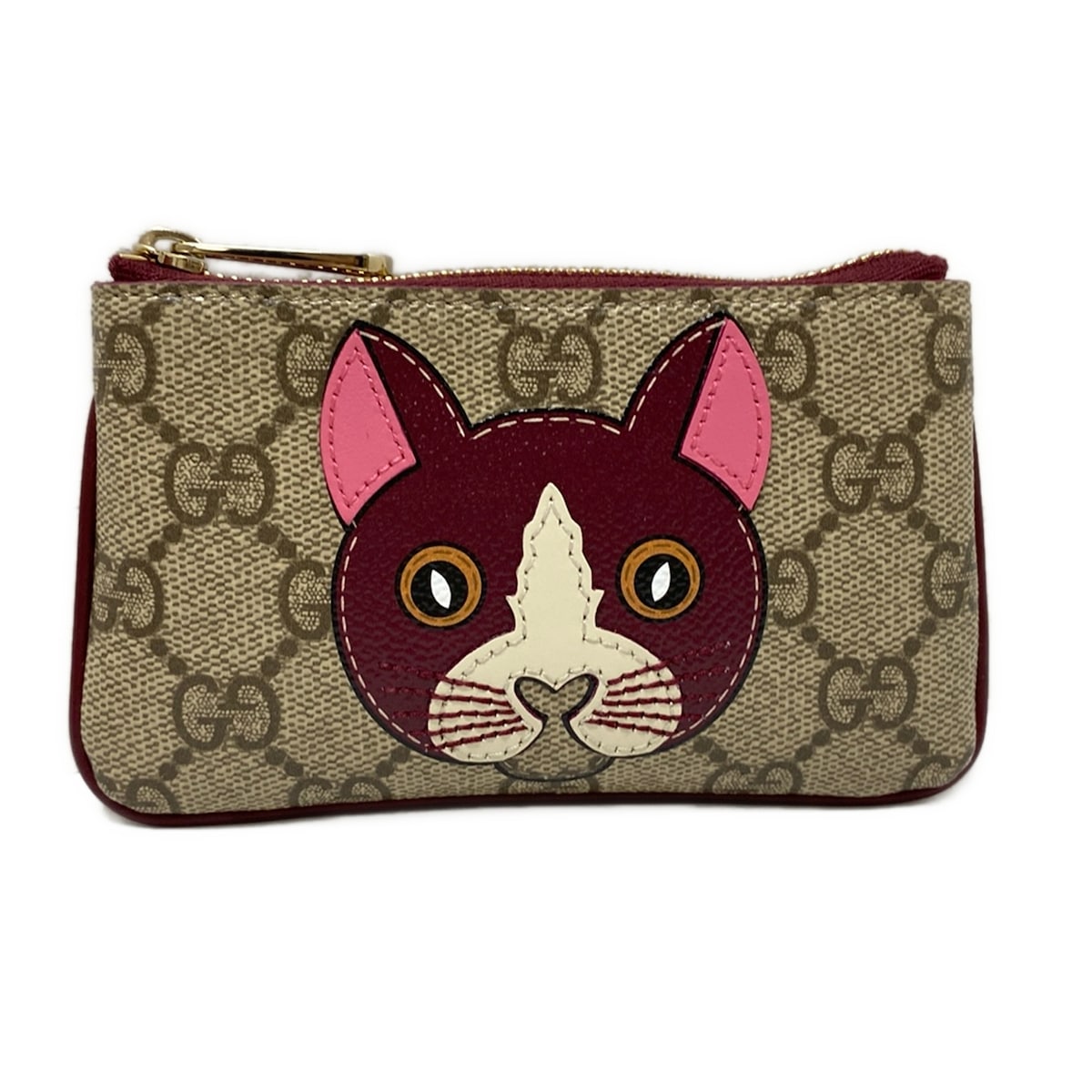 GUCCI コインケース 動物モチーフ ギフト♪【国内発送☆GUCCI】キャットシェイプ GG コインケース