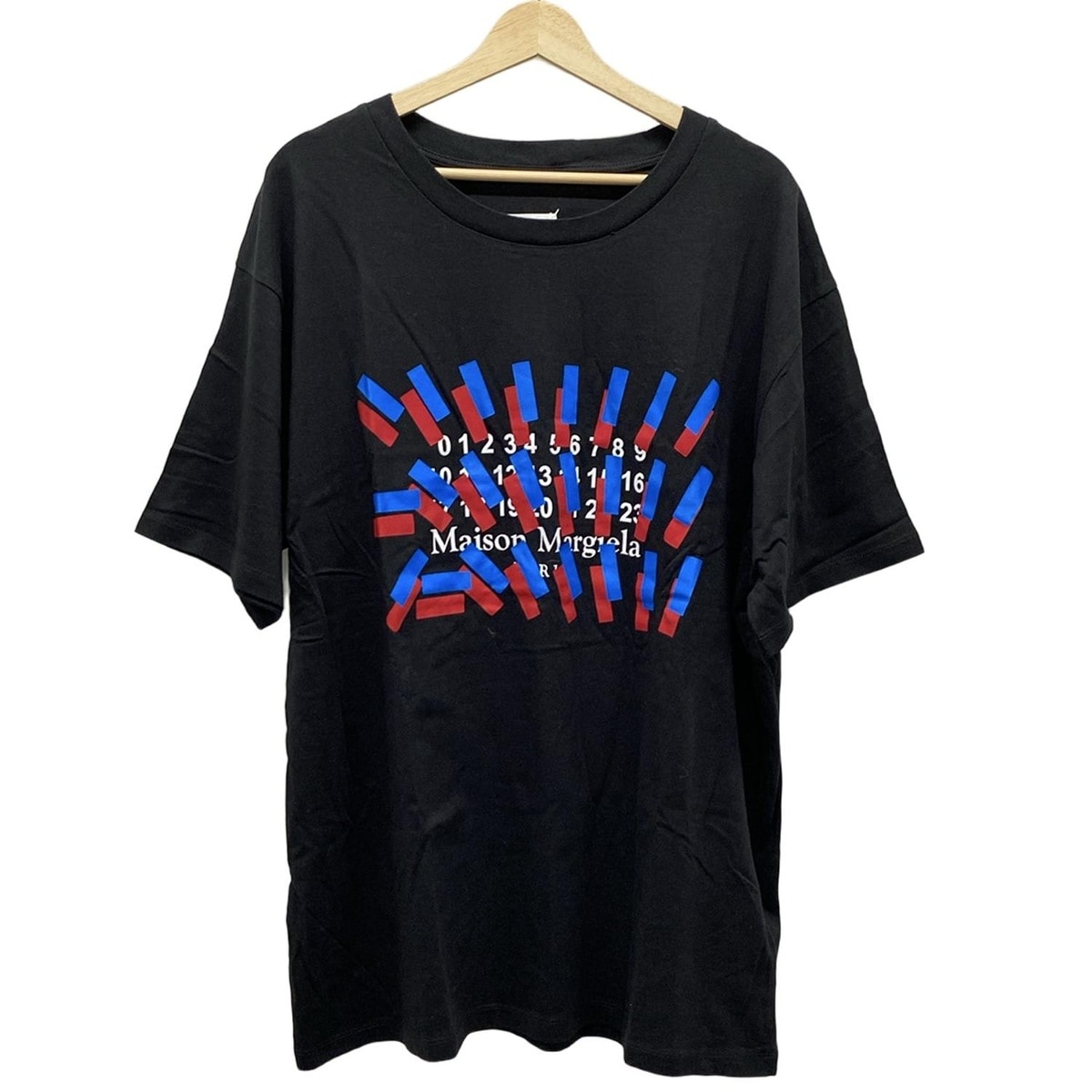 【新着】【中古】Maison Margiela(メゾンマルジェラ) 半袖プルオーバー 労働者の一団のど首 黒×赤いこと×青色